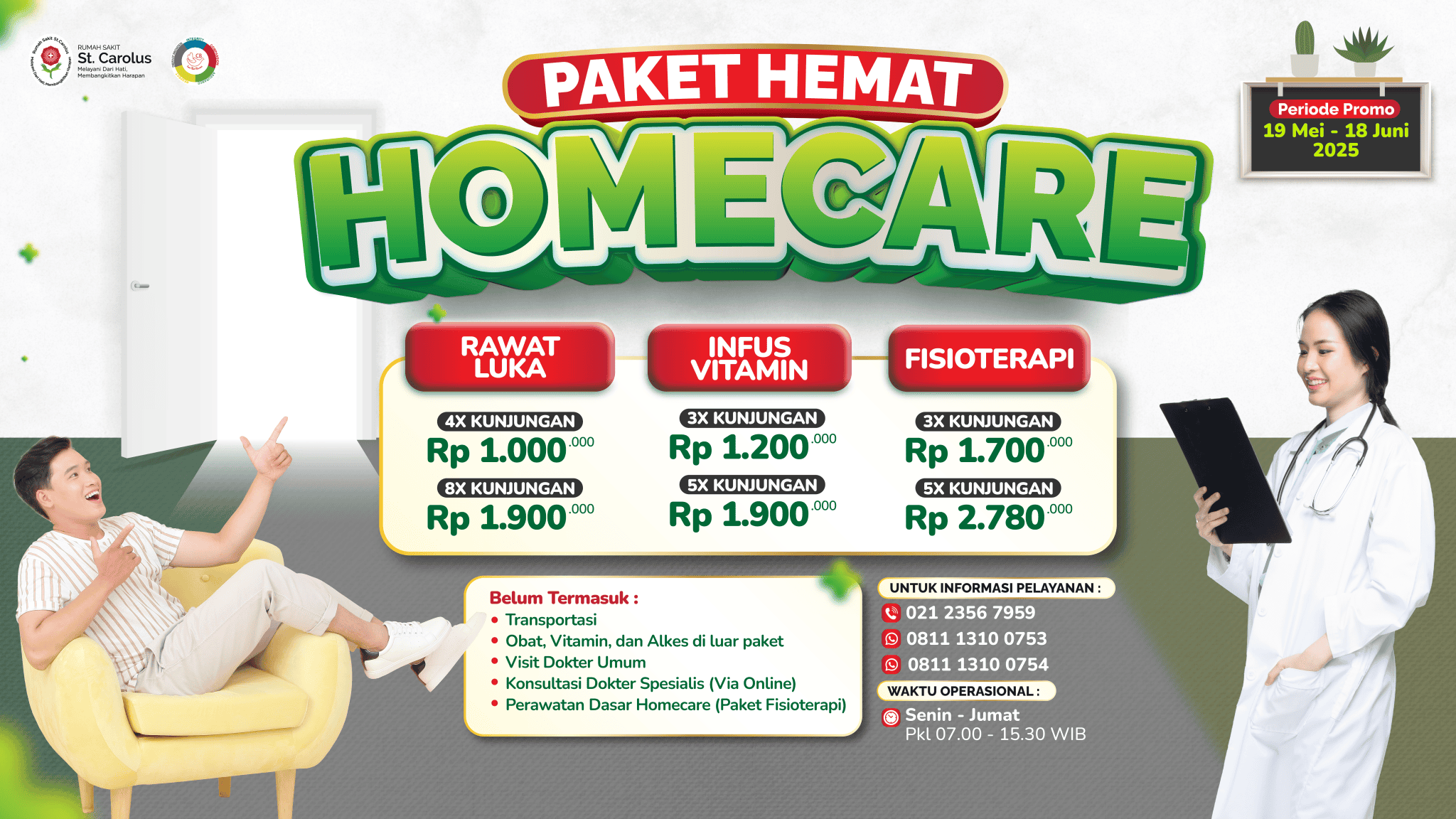 Promo Homecare suntik vitamin perawatan luka fisioterapi dari rumah