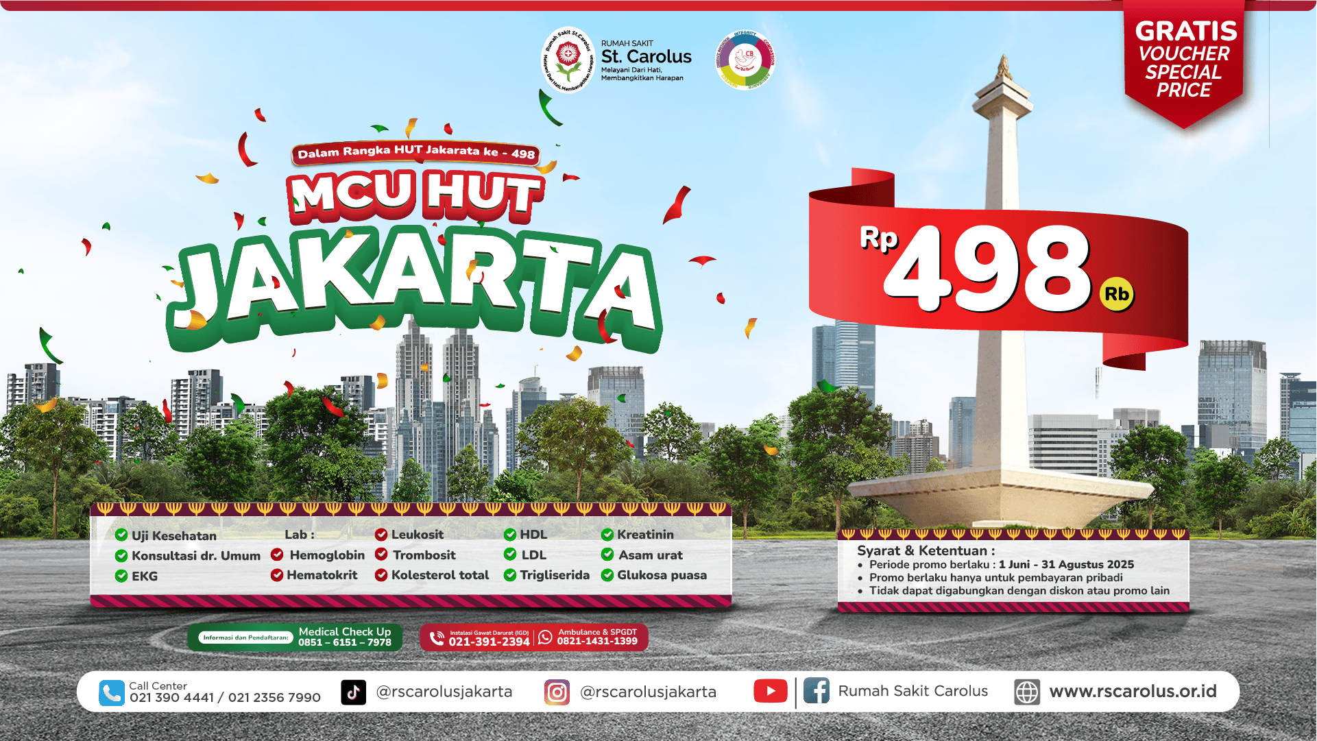 MCU MEDICAL CHECK UP HUT JAKARTA 498 PROMO DISKON MURAH