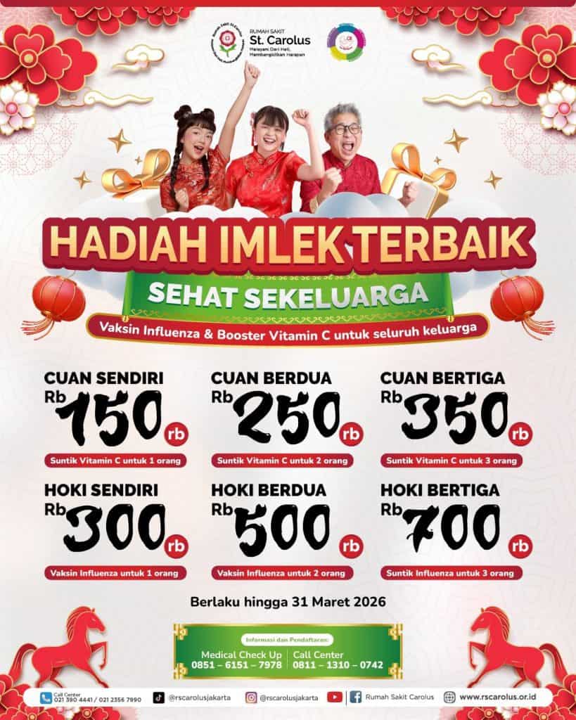 Promo Imlek Vaksin Influenza & Suntik Booster Vitamin C